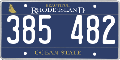 RI license plate 385482