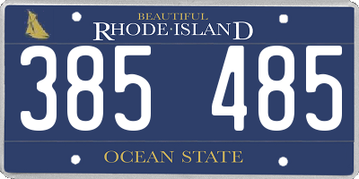RI license plate 385485