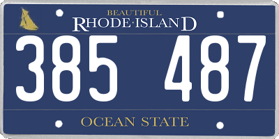 RI license plate 385487