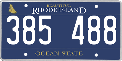 RI license plate 385488