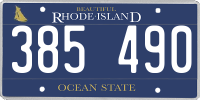 RI license plate 385490