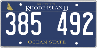 RI license plate 385492