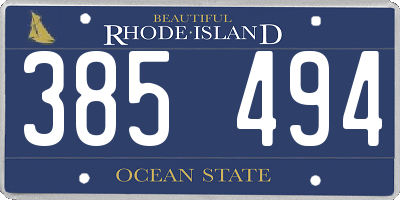 RI license plate 385494