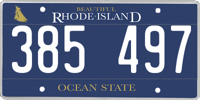 RI license plate 385497