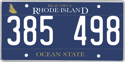 RI license plate 385498
