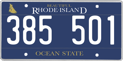 RI license plate 385501