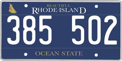 RI license plate 385502