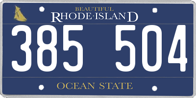 RI license plate 385504