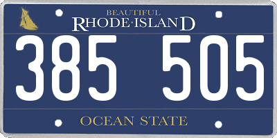 RI license plate 385505