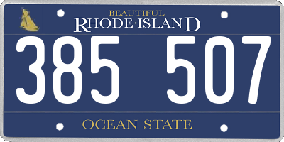 RI license plate 385507