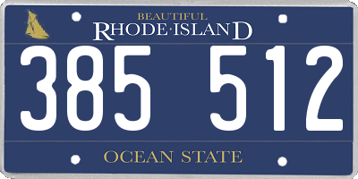 RI license plate 385512