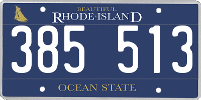 RI license plate 385513