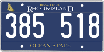 RI license plate 385518