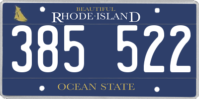 RI license plate 385522