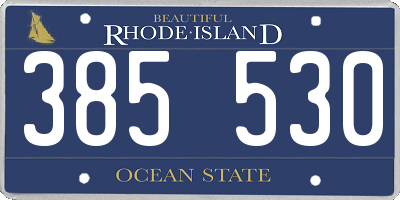 RI license plate 385530