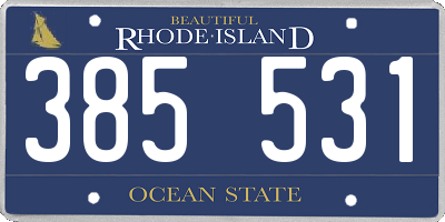 RI license plate 385531