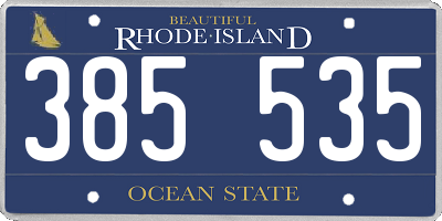 RI license plate 385535