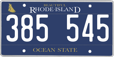 RI license plate 385545