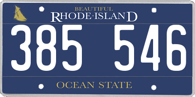 RI license plate 385546