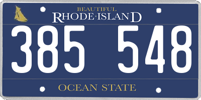 RI license plate 385548