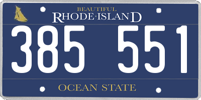 RI license plate 385551