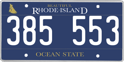 RI license plate 385553