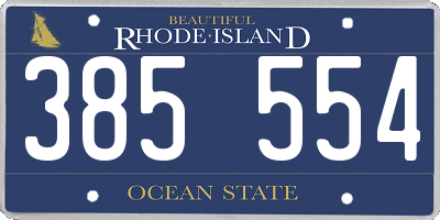 RI license plate 385554