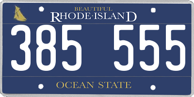RI license plate 385555