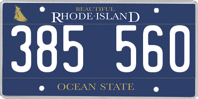 RI license plate 385560