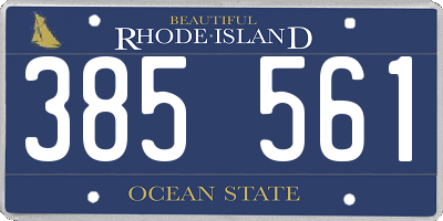 RI license plate 385561