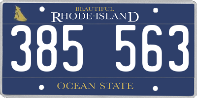 RI license plate 385563