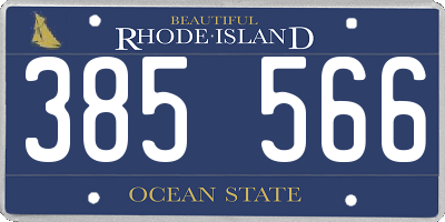 RI license plate 385566