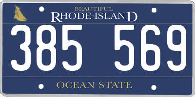 RI license plate 385569