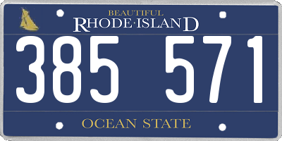 RI license plate 385571