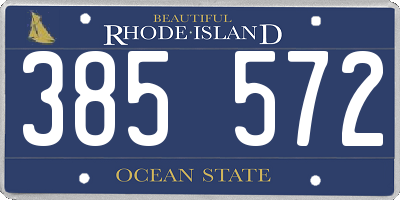 RI license plate 385572