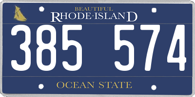 RI license plate 385574
