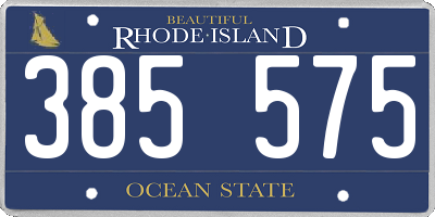 RI license plate 385575