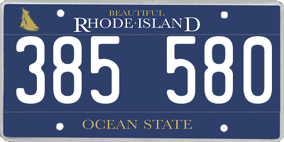 RI license plate 385580
