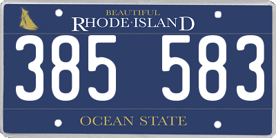 RI license plate 385583