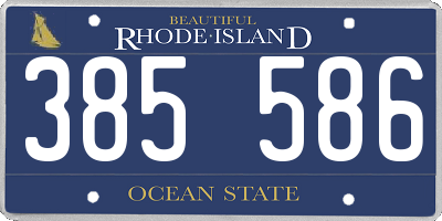 RI license plate 385586