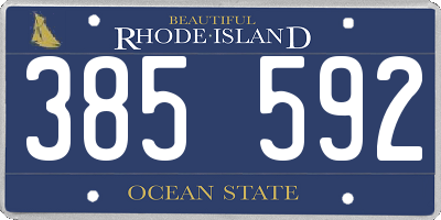 RI license plate 385592