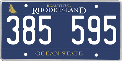 RI license plate 385595