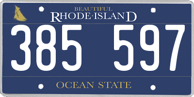 RI license plate 385597