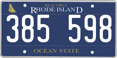 RI license plate 385598