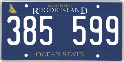 RI license plate 385599
