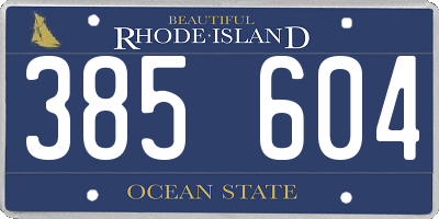 RI license plate 385604
