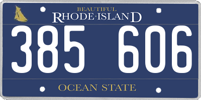 RI license plate 385606