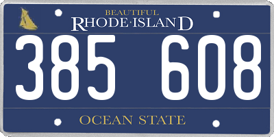 RI license plate 385608