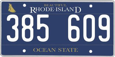 RI license plate 385609