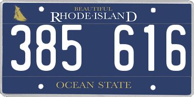 RI license plate 385616